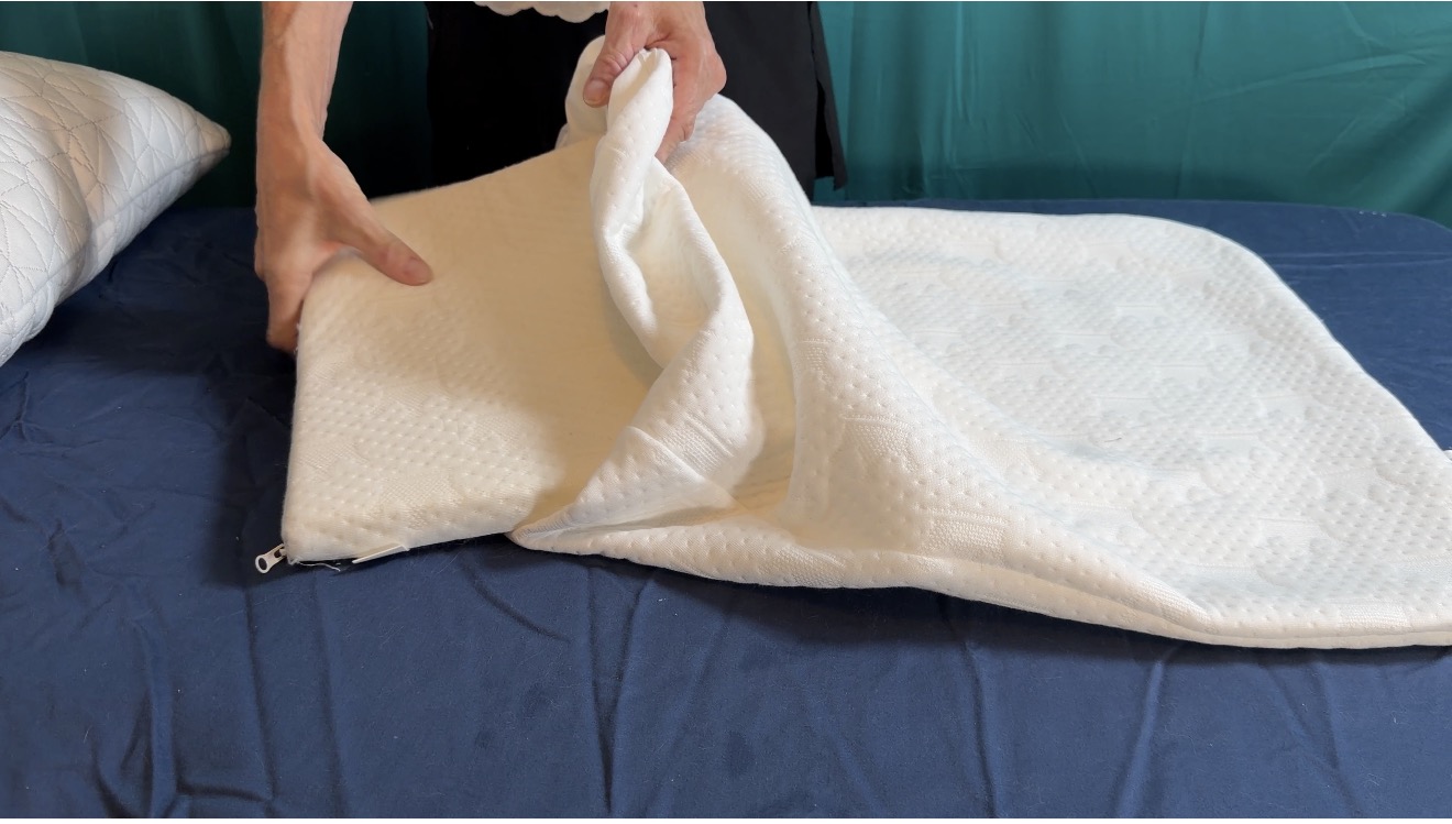 In it goes. Nothing under the pillow — inside it.